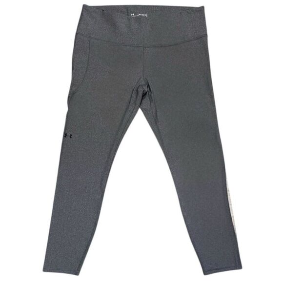 Under Armour UA Gray HeatGear Tech No-Slip Waistband Full Length Leggings NEW - Picture 4 of 14